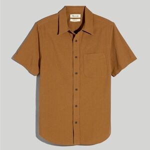 Madewell Men’s Crinkle Cotton Perfect Short-Sleeve Shirt XS NWOT